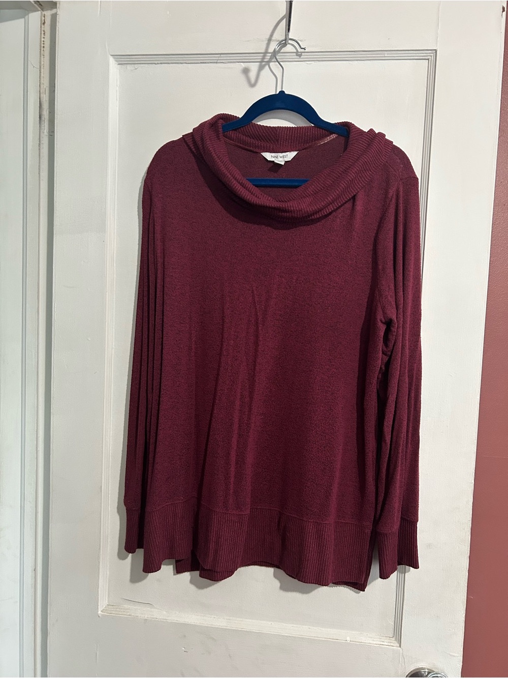 Nine West Burgundy Cowl Neck Sweater
